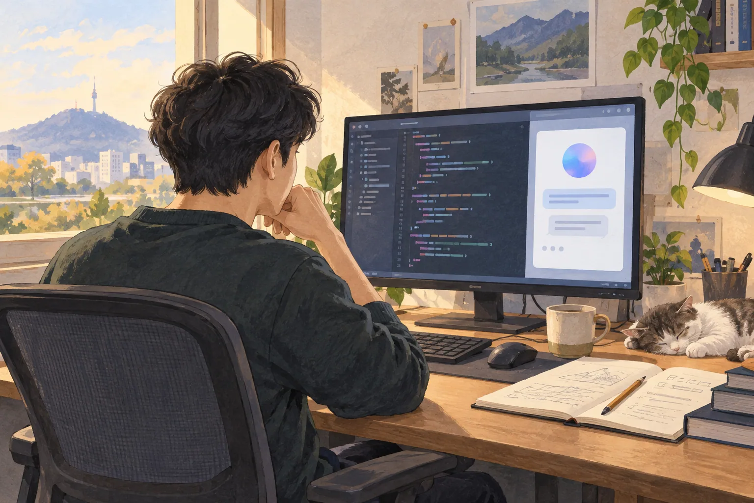A developer's desk while reviewing work produced with AI coding tools